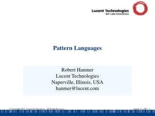 Pattern Languages