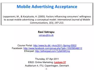 Mobile Advertising Acceptance
