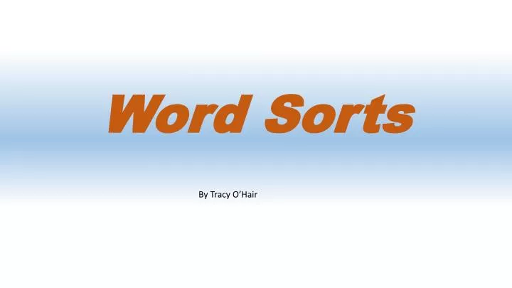 word sorts
