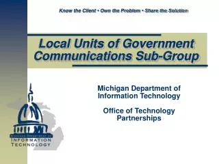 Local Units of Government Communications Sub-Group