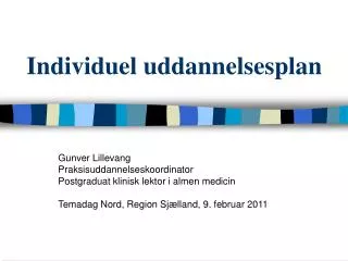 individuel uddannelsesplan