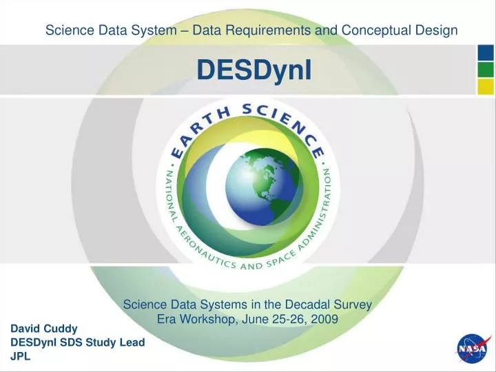 science data system data requirements and conceptual design desdyni