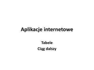 aplikacje internetowe