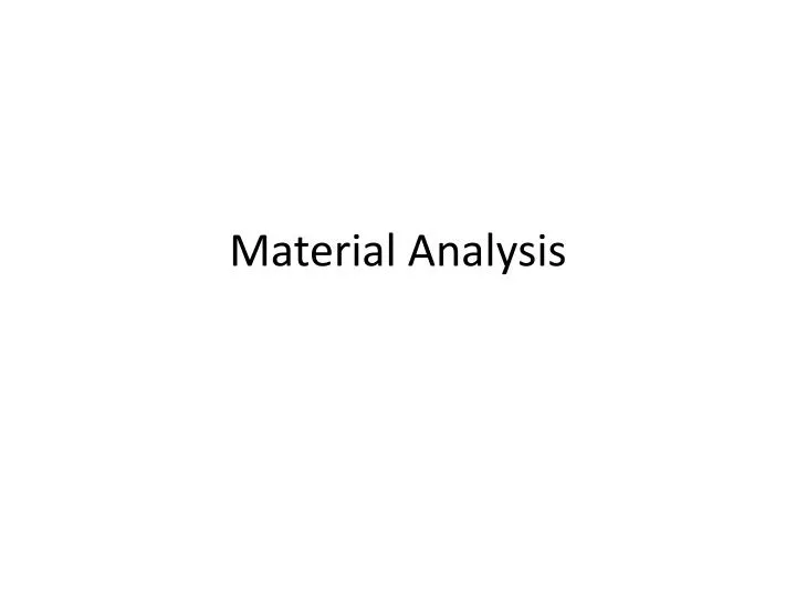material analysis
