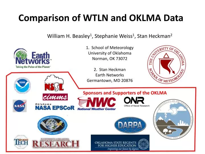 comparison of wtln and oklma data