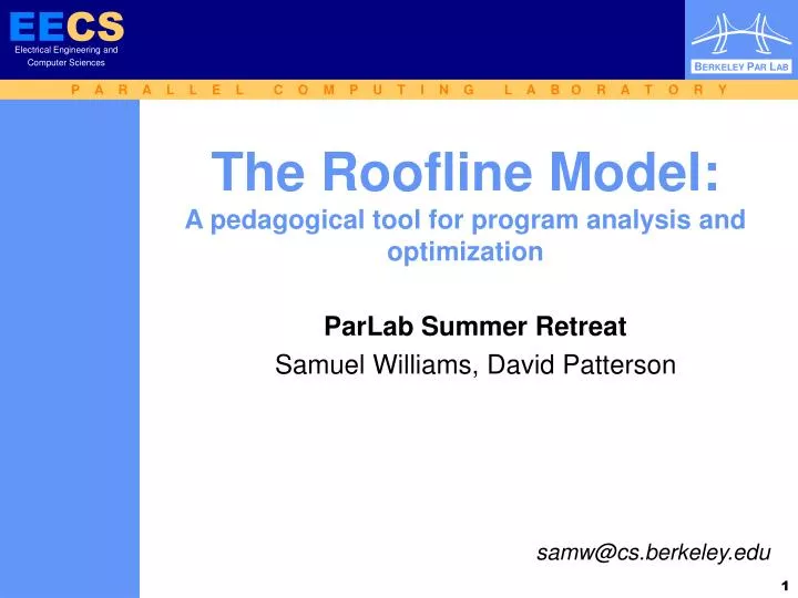 the roofline model a pedagogical tool for program analysis and optimization