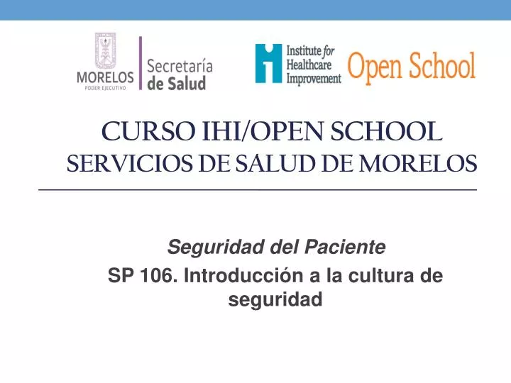 curso ihi open school servicios de salud de morelos