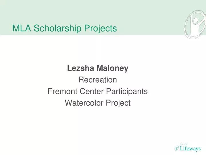 mla scholarship projects