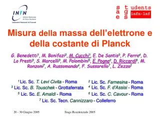 misura della massa dell elettrone e della costante di planck