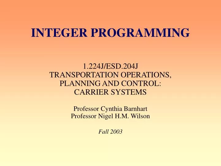 integer programming