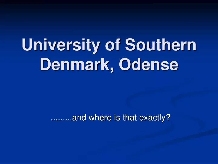 university of southern denmark odense
