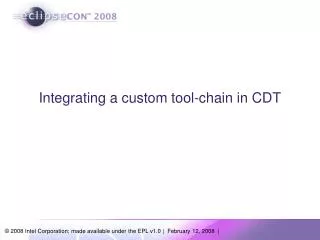Integrating a custom tool-chain in CDT