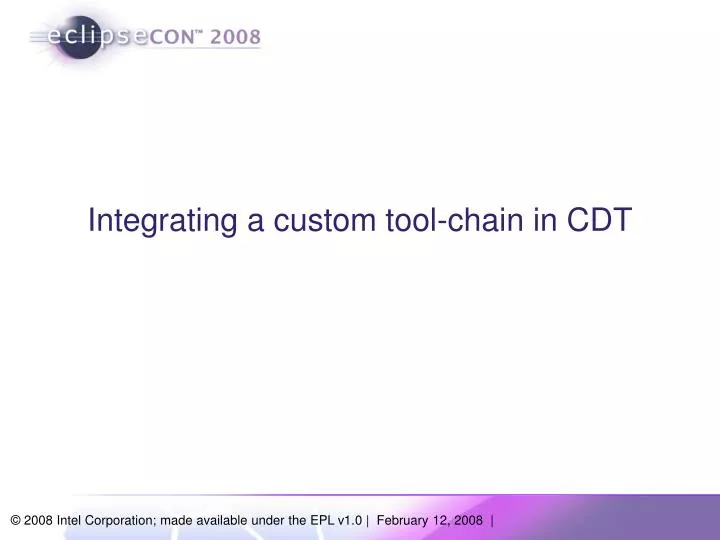 integrating a custom tool chain in cdt