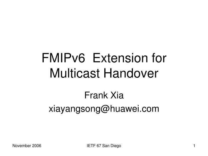 fmipv6 extension for multicast handover