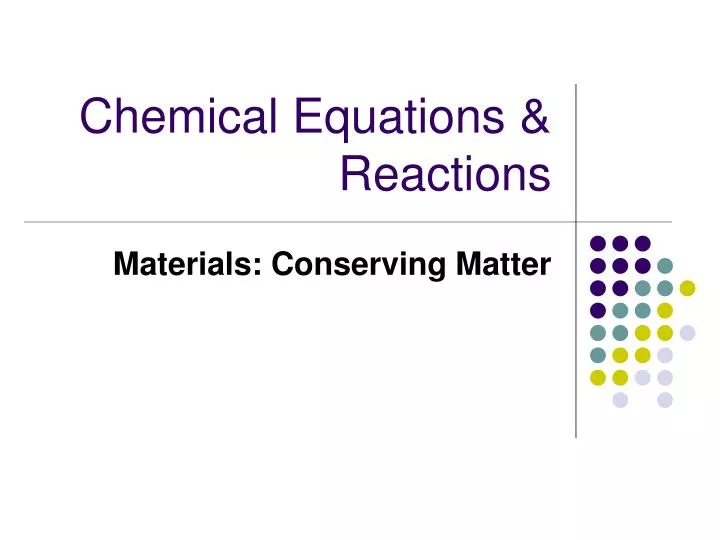 chemical equations reactions