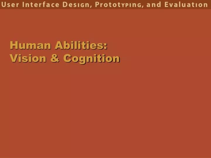 human abilities vision cognition