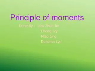Principle of moments