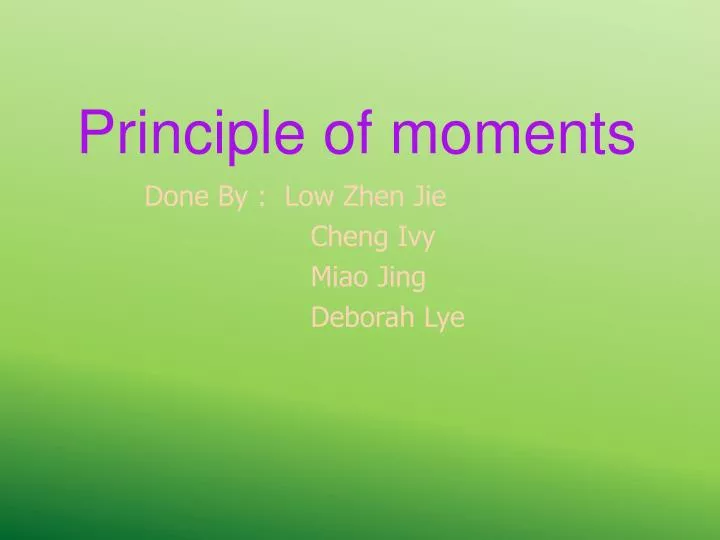 principle of moments