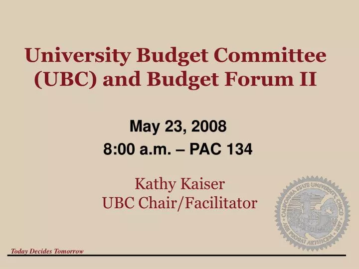 university budget committee ubc and budget forum ii