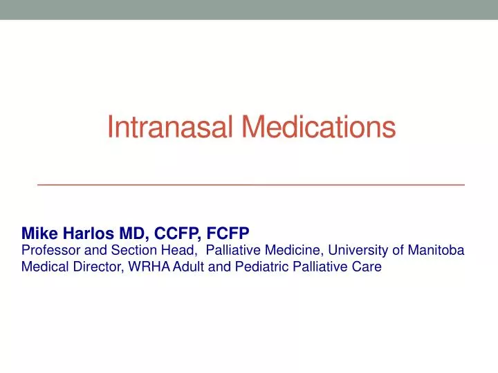 intranasal medications