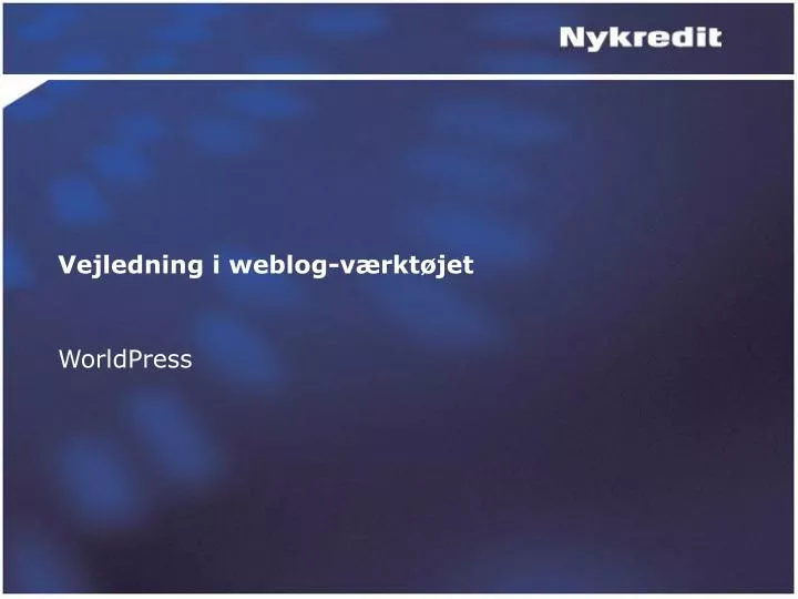 vejledning i weblog v rkt jet