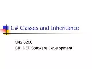 C# Classes and Inheritance