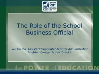 The Role of the School Business Official