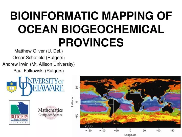 bioinformatic mapping of ocean biogeochemical provinces
