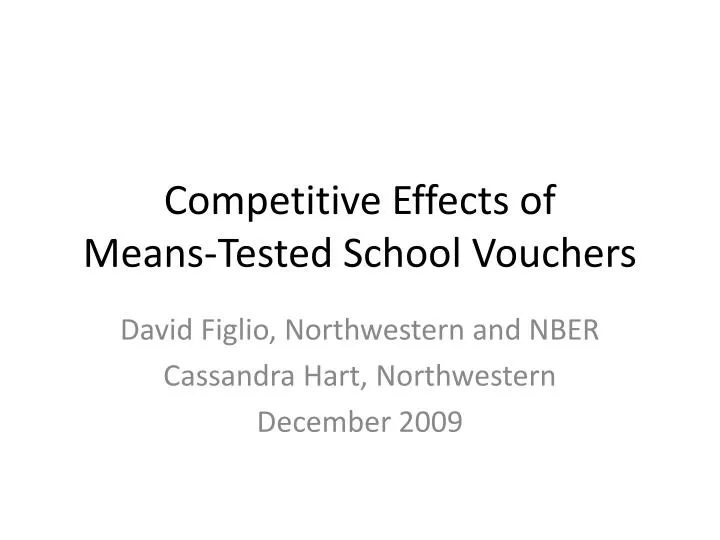 competitive effects of means tested school vouchers