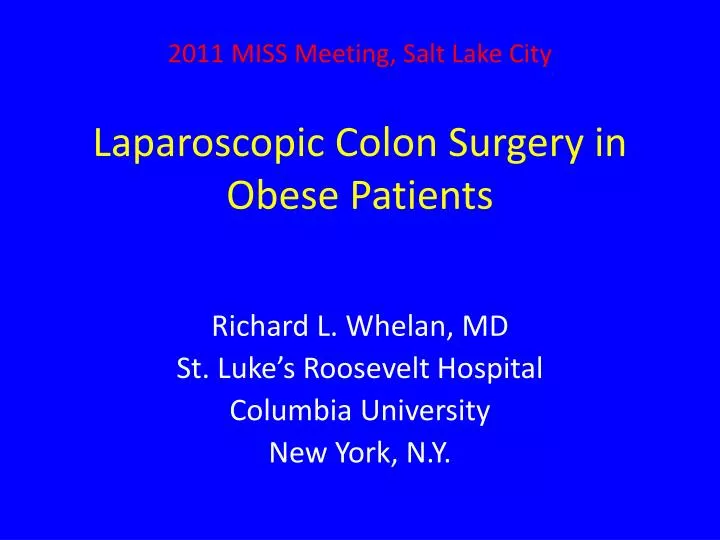laparoscopic colon surgery in obese patients