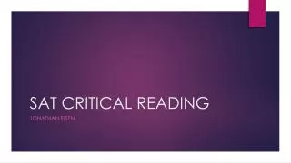 SAT CRITICAL READING