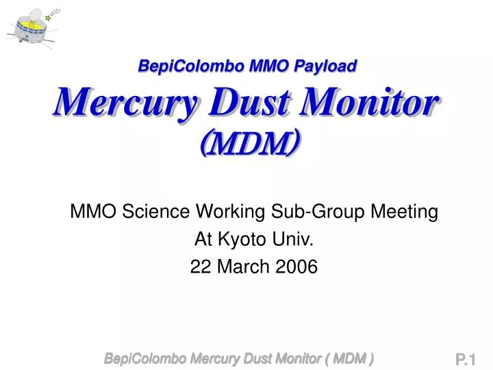 bepicolombo mmo payload mercury dust monitor mdm