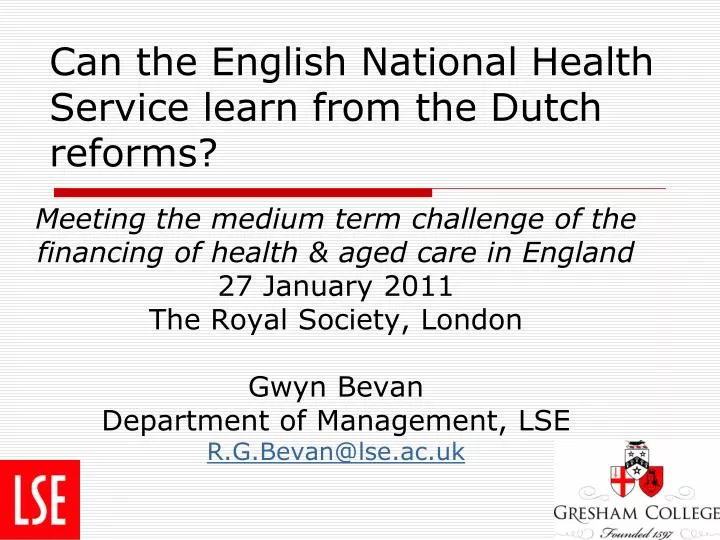 can the english national health service learn from the dutch reforms