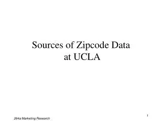 Sources of Zipcode Data at UCLA