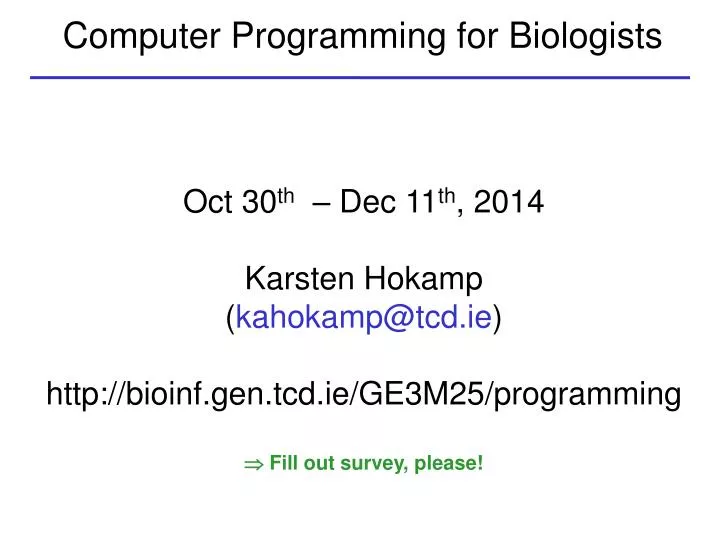 computer programming for biologists