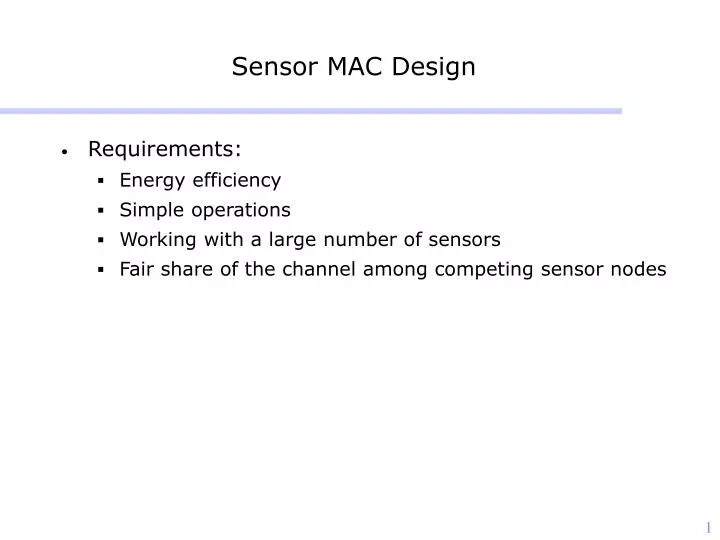 sensor mac design