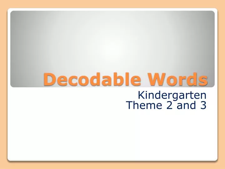 decodable words