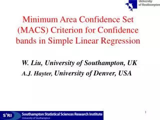 Minimum Area Confidence Set (MACS) Criterion for Confidence bands in Simple Linear Regression