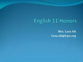 English 11 Honors