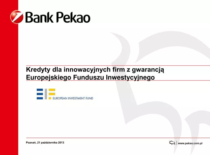 kredyty dla innowacyjnych firm z gwarancj europejskiego funduszu inwestycyjnego