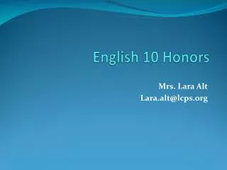 English 10 Honors