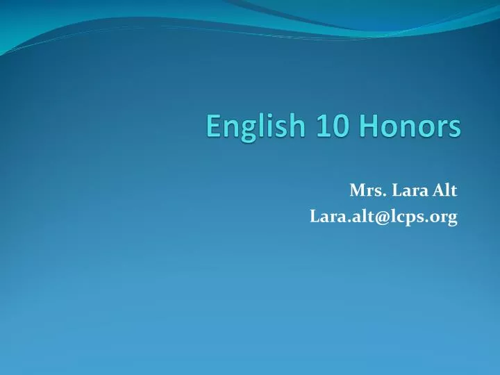 english 10 honors
