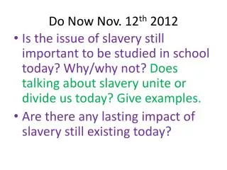 Do Now Nov. 12 th 2012