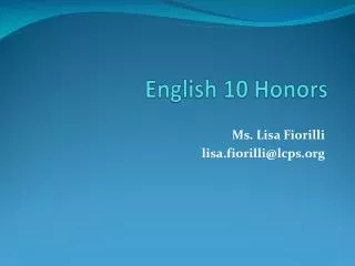 English 10 Honors