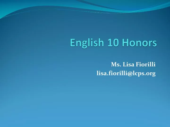 english 10 honors