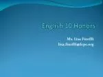 Engaging English 10 Honors: Writing & Literature Journey - slide 1