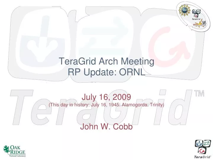 teragrid arch meeting rp update ornl