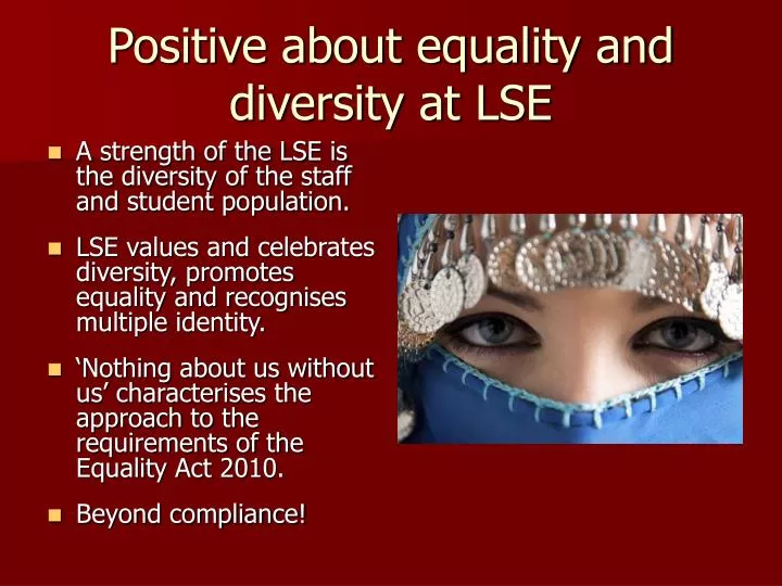positive about equality and diversity at lse