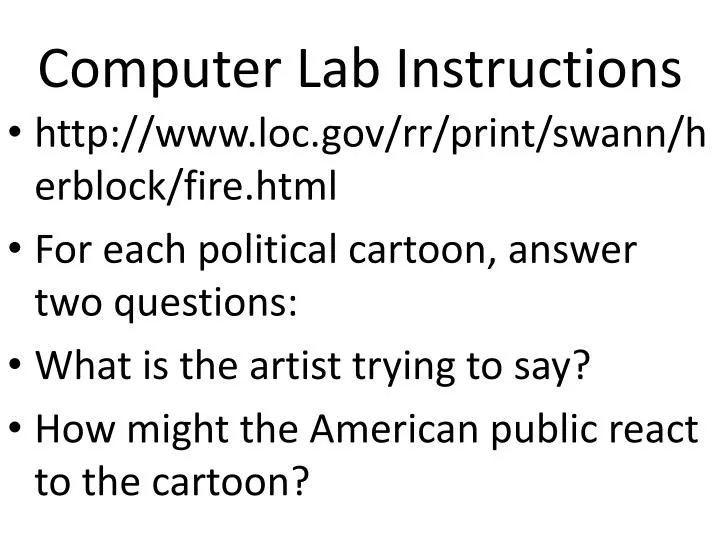 computer lab instructions