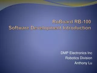 RoBoard RB-100 Software Development Introduction